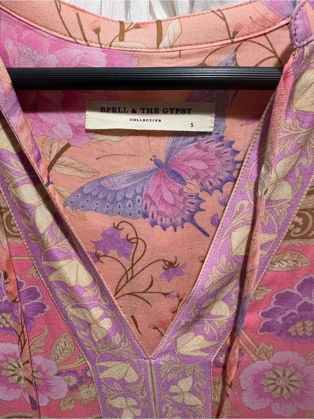Spell Boho Butterfly Maxi Dress Floral Pink - Picture 7 of 9